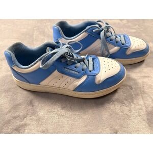 Skechers Blue White Court Sneakers Low Top Lace Up Shoes Womens 6